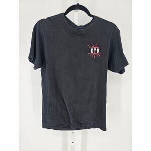 Gyo Unisex Black Round Neck GYO Printed Short Sleeve 100% Cotton Size S